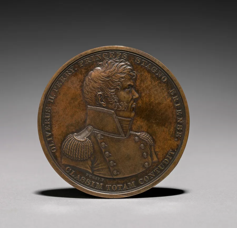 Medal Commemorating Commodore Oliver Hazard Perry (1785-1819) and the Battle of Lake Erie (obverse) — تصویر رکورد موزهٔ هنر کلیولند (دسترسی آزاد)