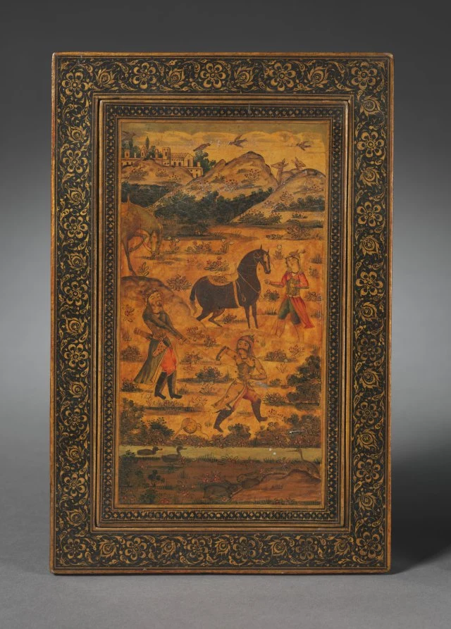 قاب‌آینه با درپوش؛ 1800s، ایران، دورهٔ قاجار — رکورد 1932.13؛ عکس این نمونه، نه مدرک تمام نماها