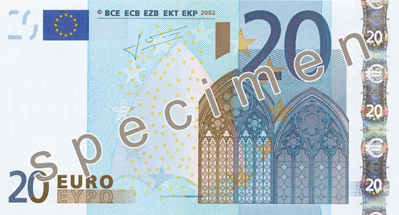 روی اسکناس €20 یورو