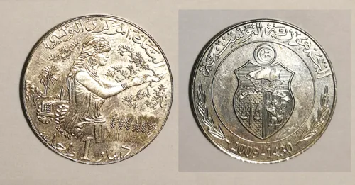 روی اسکناس — 1 dinar تونس