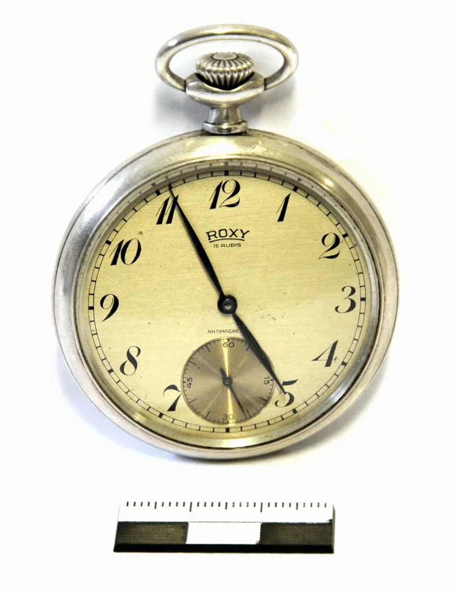 Taschenuhr für 25-jährige treue Dienste von der Oberbayerischen Aktiengesellschaft für Kohlenbergbau — تصویر رکورد یوروپیانا