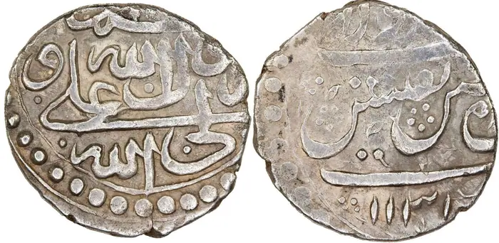 روی و پشت «۱۰۰ دینار — شاه سلطان حسین صفوی، ۱۷۱۸–۱۷۲۲ م» — عکس رکورد کاتالوگ نومیستا