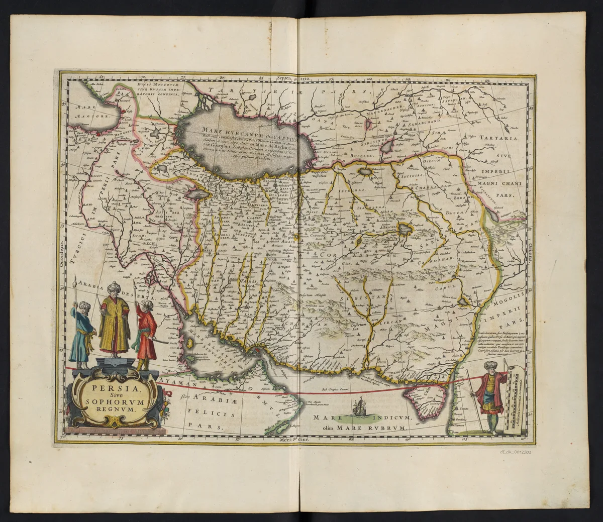 Karte von Persien, ca. 1:9 300 000 kolorierter Kupferstich, 1645 — تصویر رکورد یوروپیانا