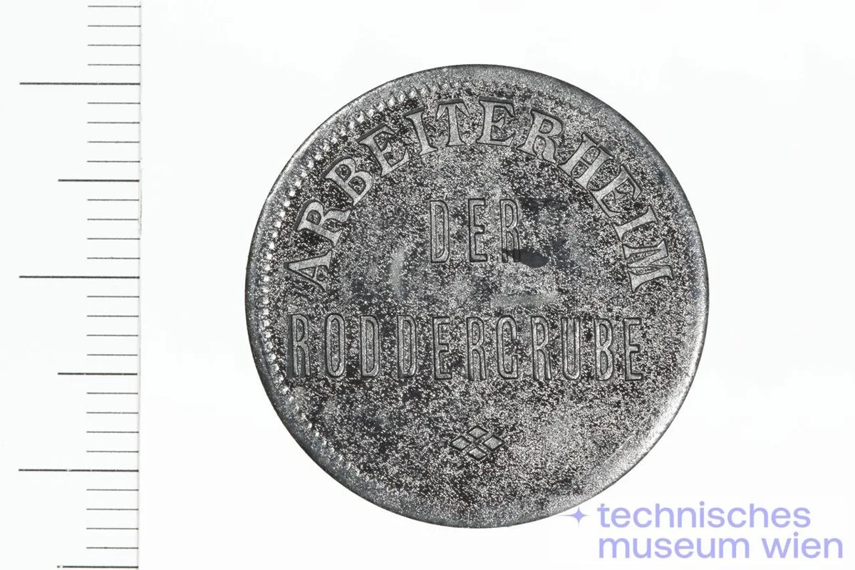 Wertmarke zu 25 (Pfennig?) des Arbeiterheims der Gewerkschaft Roddergrube — تصویر رکورد یوروپیانا