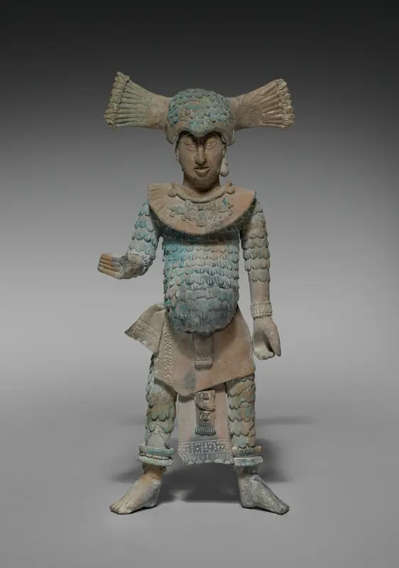 Warrior Figurine with Removable Headdress — تصویر رکورد موزهٔ هنر کلیولند (دسترسی آزاد)