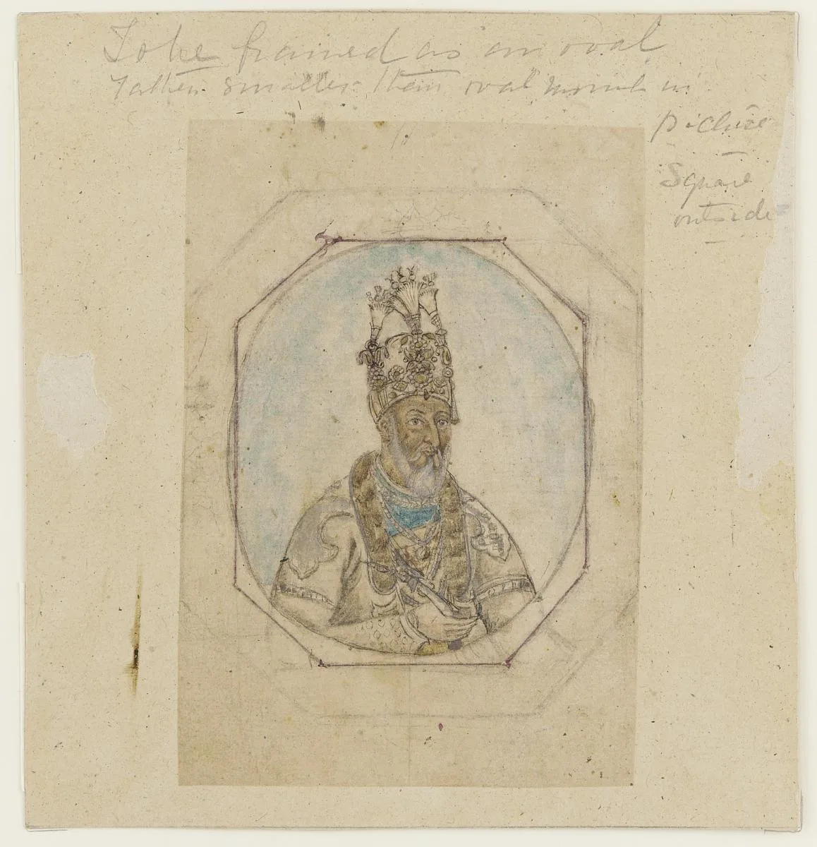 Portrait of a Mughal ruler — تصویر رکورد موزهٔ ملی هنر آسیایی اسمیتسونیان (دسترسی آزاد)