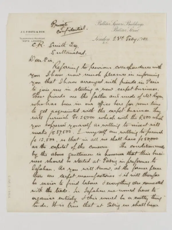 Letter: C.R. Smith Archive — تصویر رکورد موزهٔ ویکتوریا و آلبرت