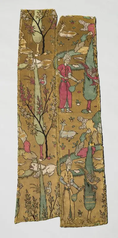 Wine bearers in landscape, from a robe — تصویر رکورد موزهٔ هنر کلیولند (دسترسی آزاد)