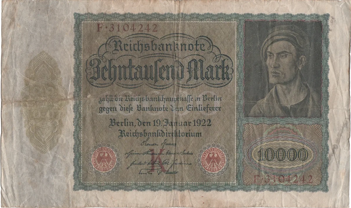 Banknote about Zehntaused Mark in 1922 — تصویر رکورد یوروپیانا