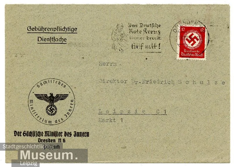1 S. beschr., Typoskript, 1 Briefmarke o.r. darüber 1 Stempelabdruck, gedruckte Verfasserangabe — تصویر رکورد یوروپیانا