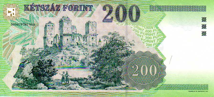 پشت اسکناس — 200 فورینت مجارستان