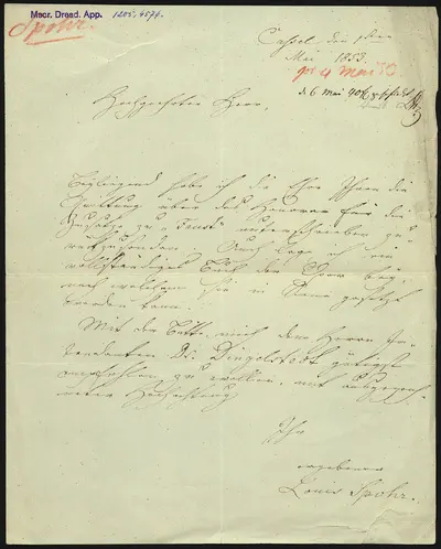 Letter from Louis Spohr to Wilhelm Schmitt — تصویر رکورد یوروپیانا