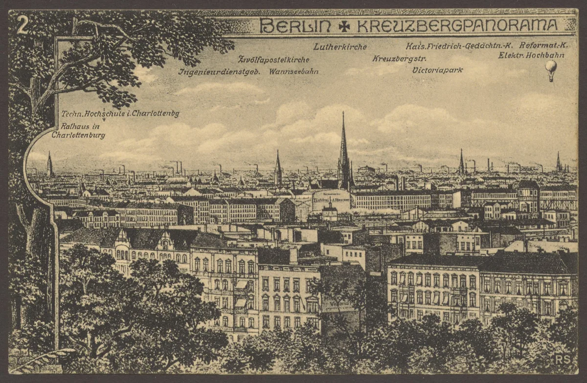 Ansichtskarte Berlin, Kreuzbergpanorama — تصویر رکورد یوروپیانا