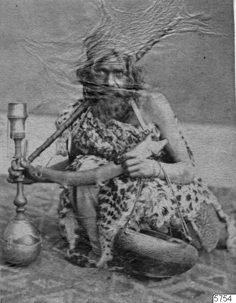 porträtt, muslim, pälsdräkt, vattenpipa, fotografi, photograph — تصویر رکورد یوروپیانا