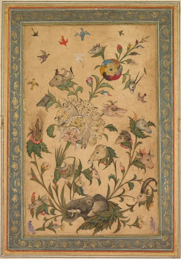 A floral fantasy of animals and birds (Waq-waq) — تصویر رکورد موزهٔ هنر کلیولند (دسترسی آزاد)