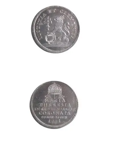 Medalie (jeton) dedicată încoronării Mariei Teresia ca regină a Ungariei — تصویر رکورد یوروپیانا