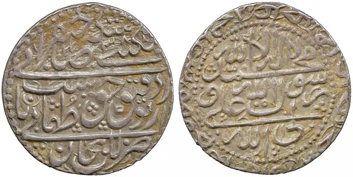 روی و پشت «۴ شاهی — شاه تهماسب دوم صفوی، ۱۷۲۳–۱۷۳۲ م» — عکس رکورد کاتالوگ نومیستا