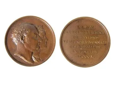 Medalie dedicată vizitei cuplului imperial bavarez la monetăria din Paris — تصویر رکورد یوروپیانا