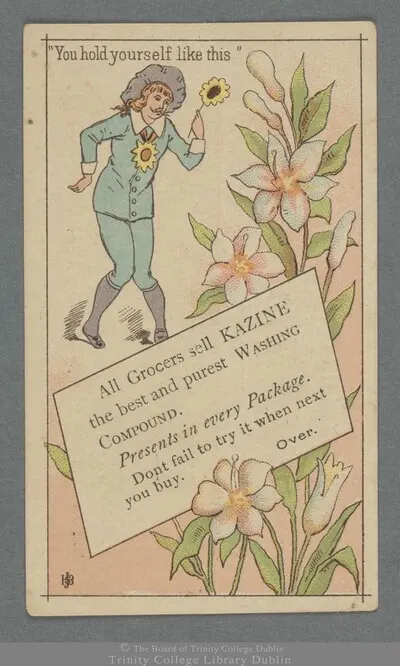 Kazine washing powder trade card. IE TCD MS 11437/5/1/34 — تصویر رکورد یوروپیانا