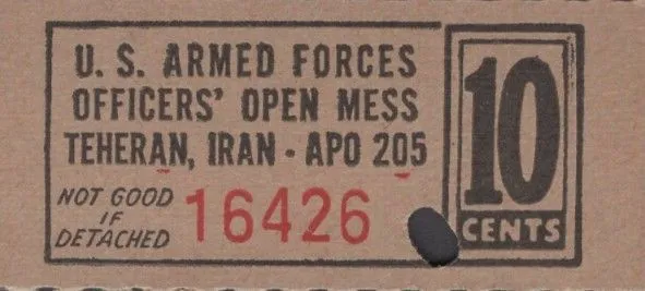 روی «10 Cents (U.S. Armed Forces Officers' Open Mess; grey) ND (1960-1979)» — عکس رکورد Numista
