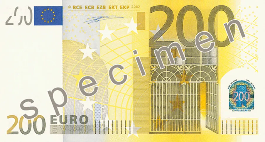 روی اسکناس €200 یورو