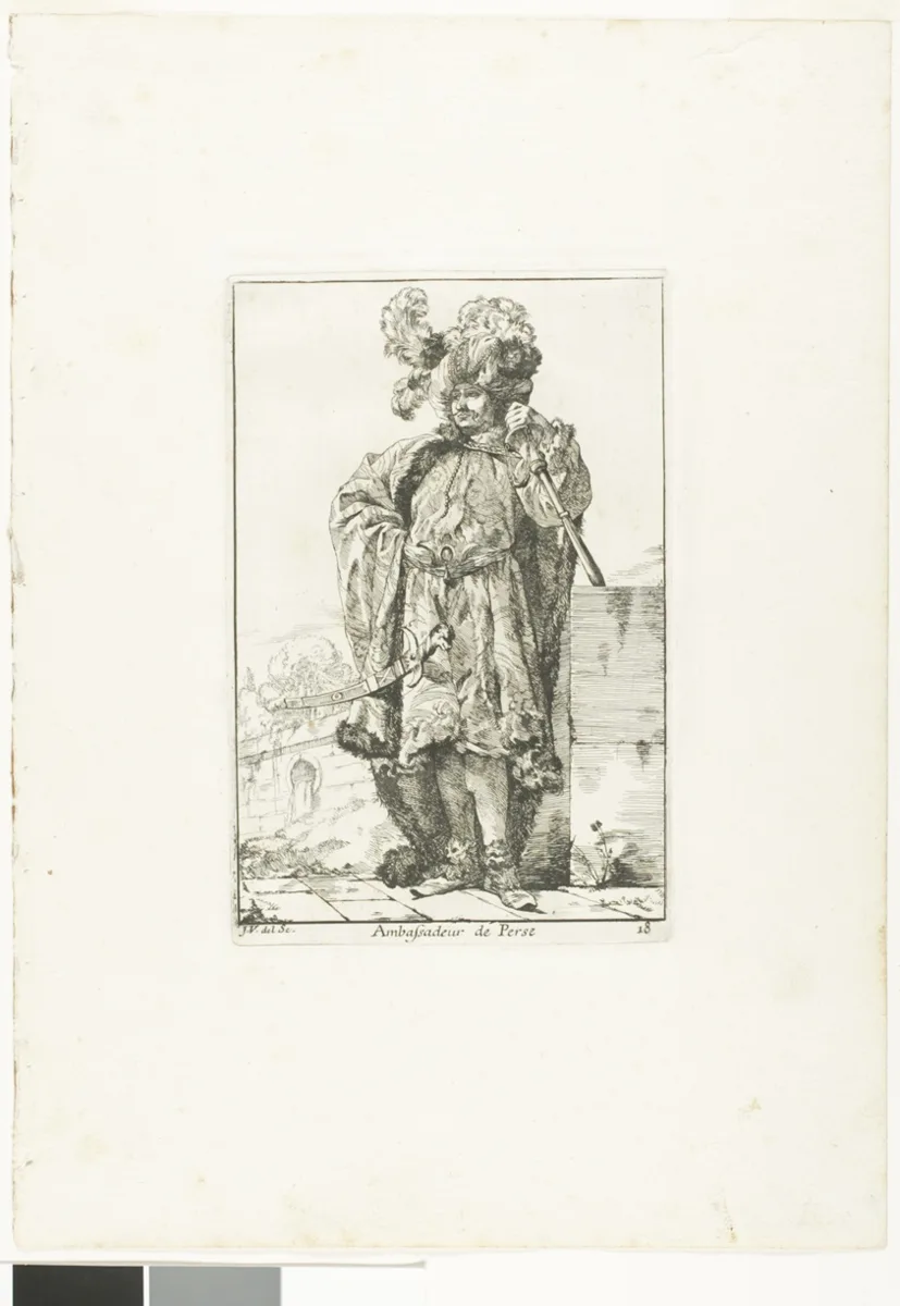 The Persian Ambassador, plate eighteen from Caravanne du Sultane à la Mecque — تصویر رکورد مؤسسهٔ هنر شیکاگو (دسترسی آزاد)