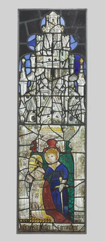 Saint Catherine with a Kneeling Male Donor — تصویر رکورد موزهٔ هنر کلیولند (دسترسی آزاد)