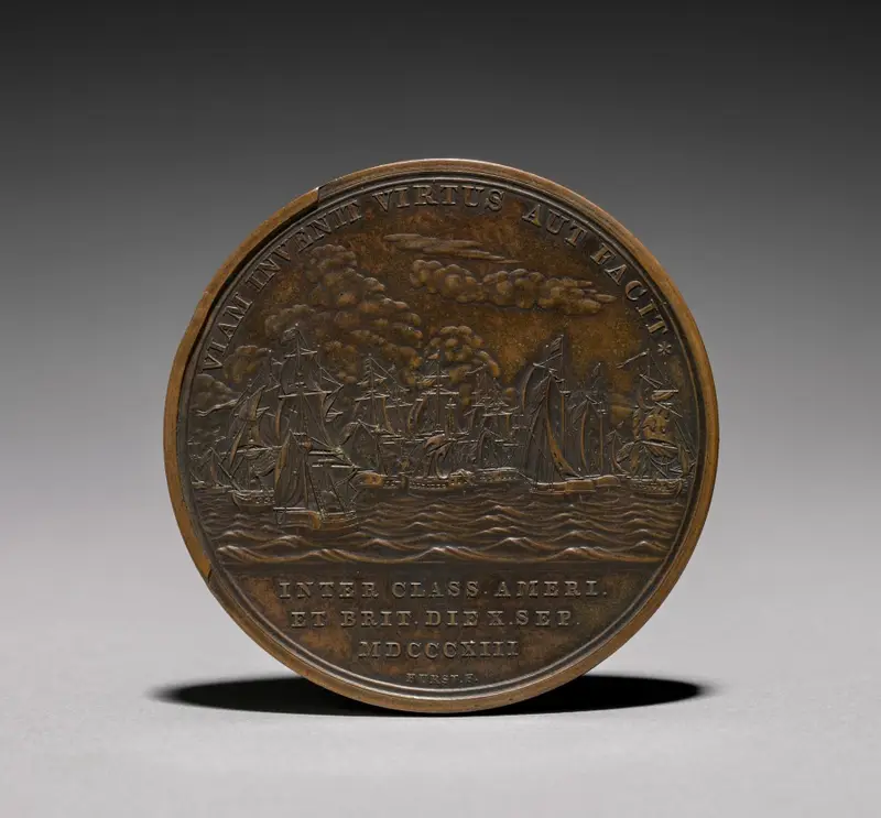 Medal Commemorating Commodore Oliver Hazard Perry (1785-1819) and the Battle of Lake Erie (reverse) — تصویر رکورد موزهٔ هنر کلیولند (دسترسی آزاد)