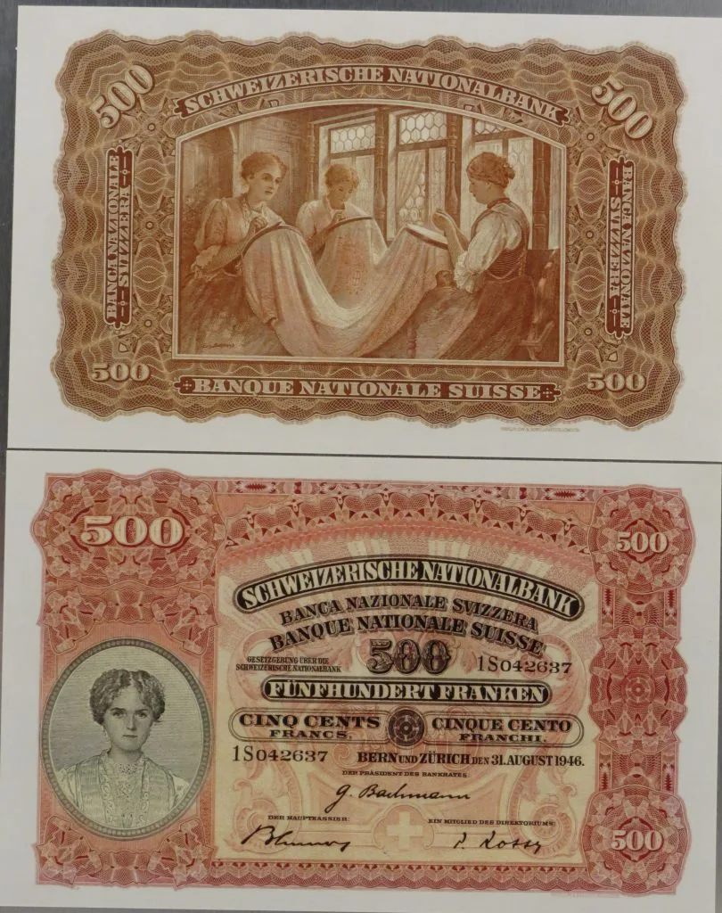 Banknote Fr 500, historisch, 1911 — تصویر رکورد یوروپیانا