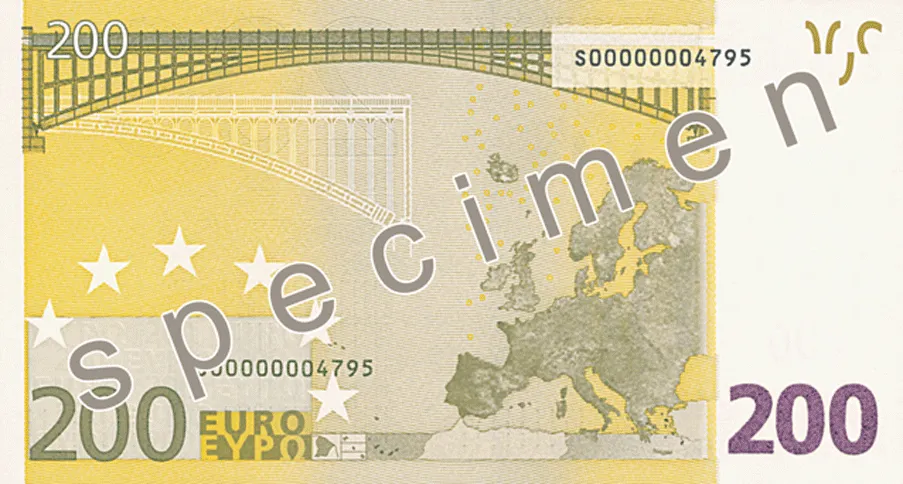 پشت اسکناس €200 یورو