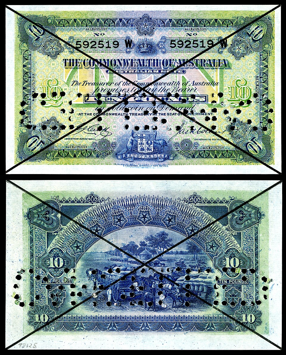 روی اسکناس — 10 pound استرالیا
