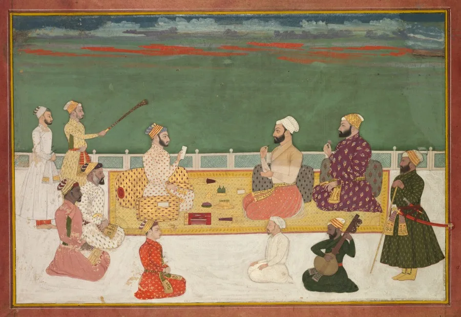 A Ruler Presents a Document to Visiting Nobles — تصویر رکورد موزهٔ هنر کلیولند (دسترسی آزاد)