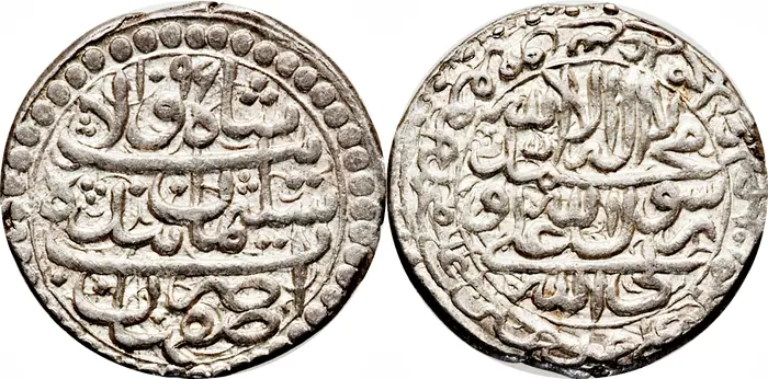 روی و پشت «۲ شاهی — شاه سلیمان یکم صفوی، ۱۶۸۴–۱۶۸۸ م» — عکس رکورد کاتالوگ نومیستا