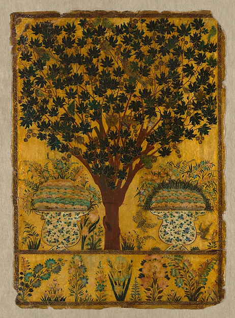 Book Cover with Tree, Birds, and Insects — تصویر رکورد موزهٔ متروپولیتن (دسترسی آزاد)