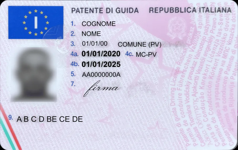 driving licence in Italy — تصویر رکورد ویکیداده
