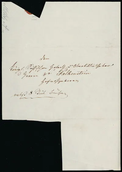 Autografenmappe von Beno Kaufmann, Brief von Alexander von Miltitz an Konstantin Karl Falkenstein, 2.10.1841, Adresse — تصویر رکورد یوروپیانا