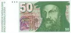 روی اسکناس 50 francs فرانک سوئیس