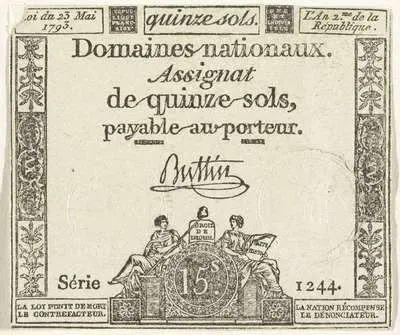 Assignaat van vijftien sols, 1793 — تصویر رکورد یوروپیانا