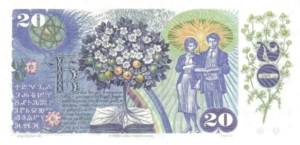 پشت اسکناس 20 Kčs کرون چک
