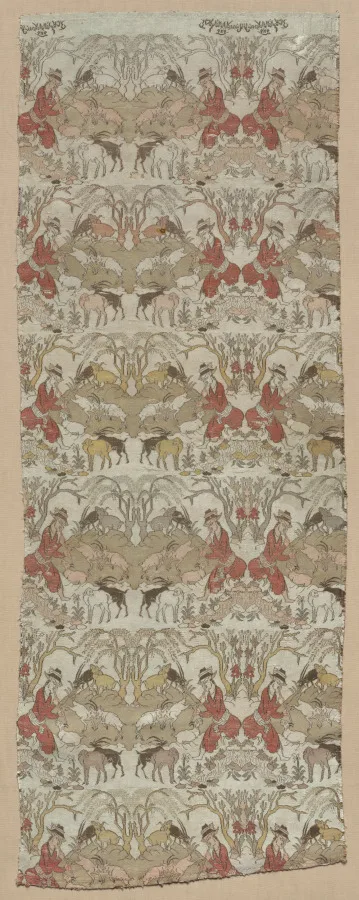 Silk Textile with Goatherds in a Landscape — تصویر رکورد موزهٔ هنر کلیولند (دسترسی آزاد)