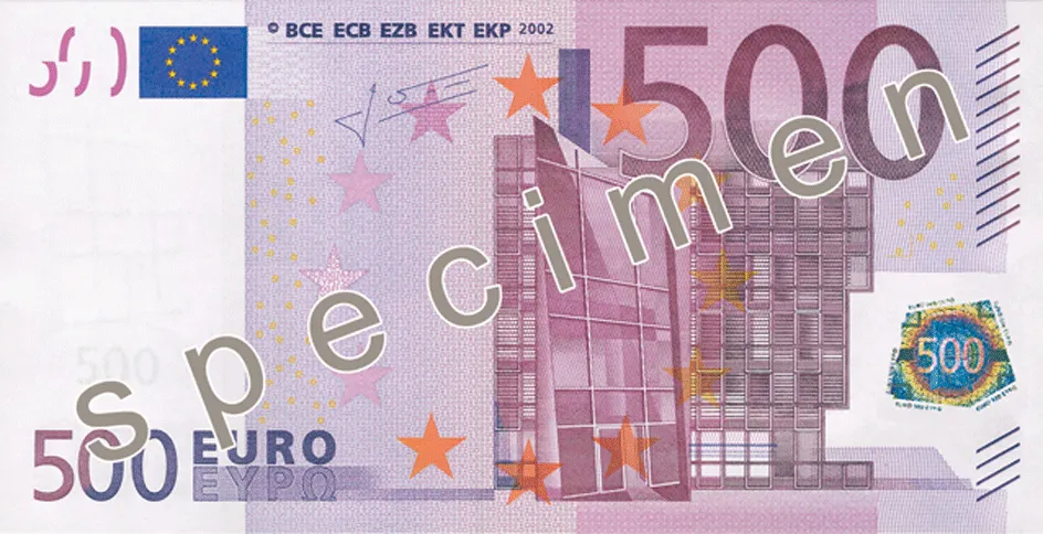 روی اسکناس €500 یورو
