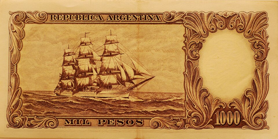 پشت اسکناس — 1000 peso آرژانتین