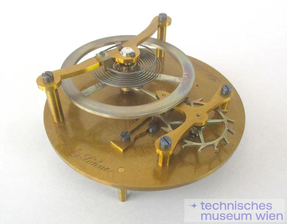 Vergrößertes Modell eines Taschenuhr-Ankerganges — تصویر رکورد یوروپیانا