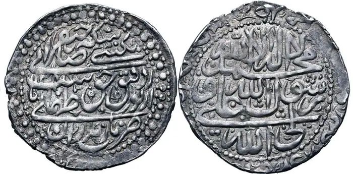 روی و پشت «۴ شاهی — شاه تهماسب دوم صفوی، ۱۷۲۶–۱۷۳۱ م» — عکس رکورد کاتالوگ نومیستا