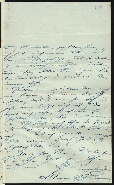 Brief von Clara Schumann an Eberhard Peters — تصویر رکورد یوروپیانا