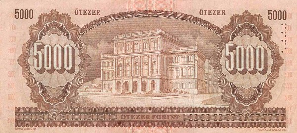 پشت اسکناس — 5000 فورینت مجارستان