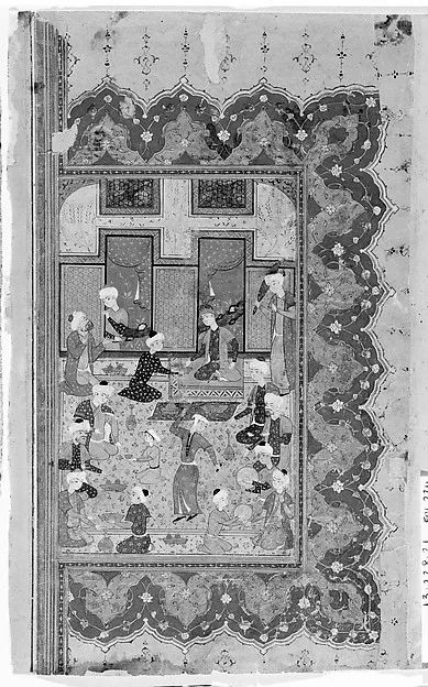 "A Scene of Conviviality at Court", Folio from a Divan (Collected Works) of Mir 'Ali Shir Nava'i — نمای تکمیلی ثبتشده در رکورد موزه
