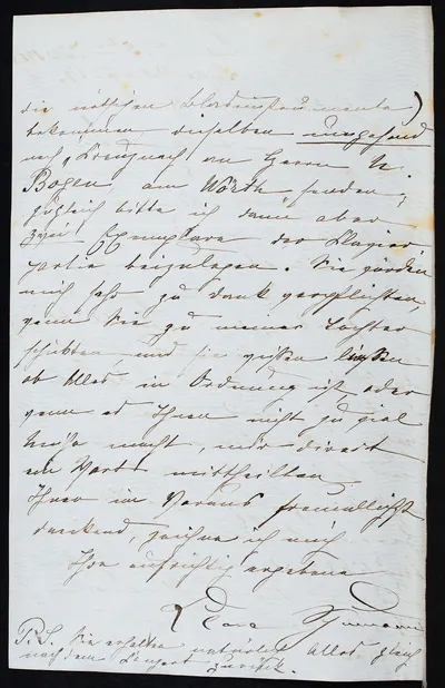 Brief von Clara Schumann an Heinrich Henkel — تصویر رکورد یوروپیانا