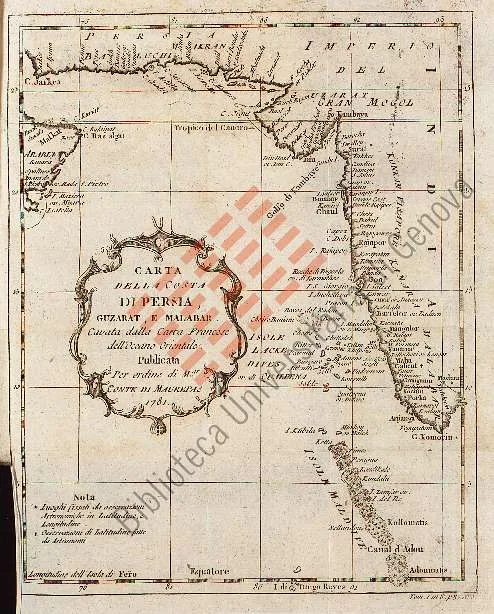 Carta della costa di Persia, Guzarat, e Malabar... — تصویر رکورد یوروپیانا