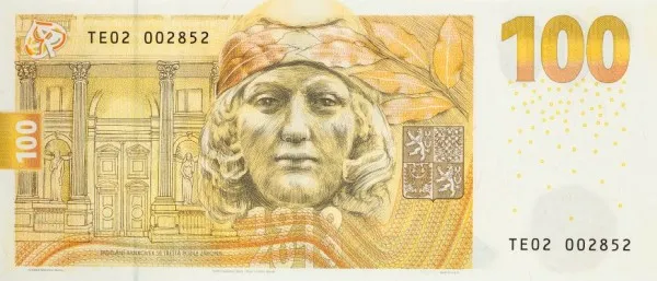 پشت اسکناس 100 Kč کرون چک
